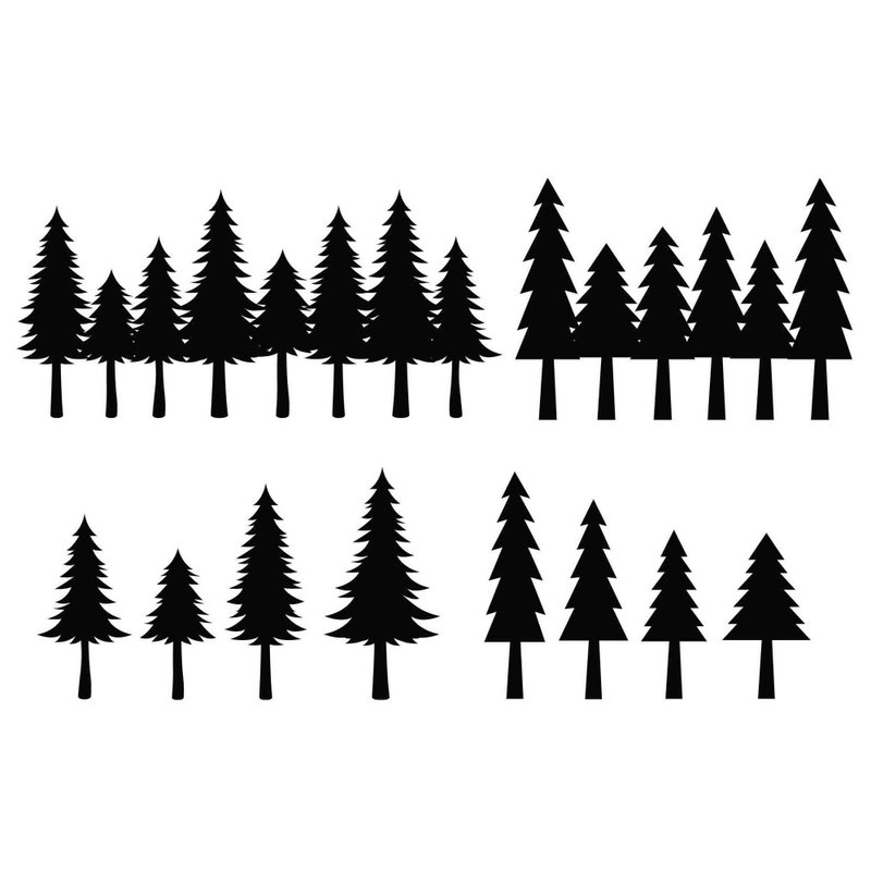 Pine tree svg, fir tree svg, spruce tree svg, forest svg, forest trees svg, SVG - 圖文模板設計 - 其他材質 
