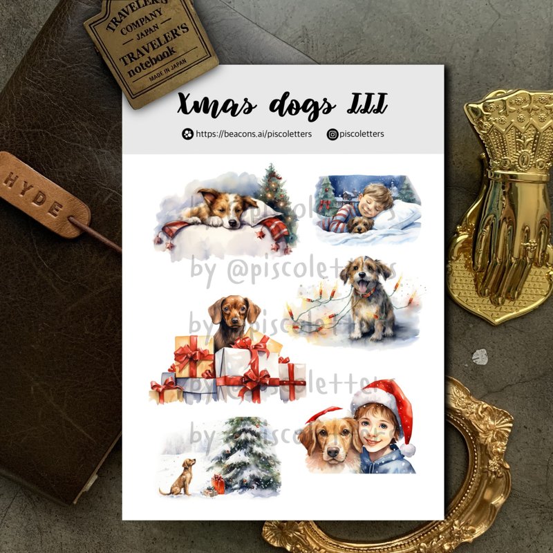 Xmas Dog II Sticker Sheet - สติกเกอร์ - กระดาษ 