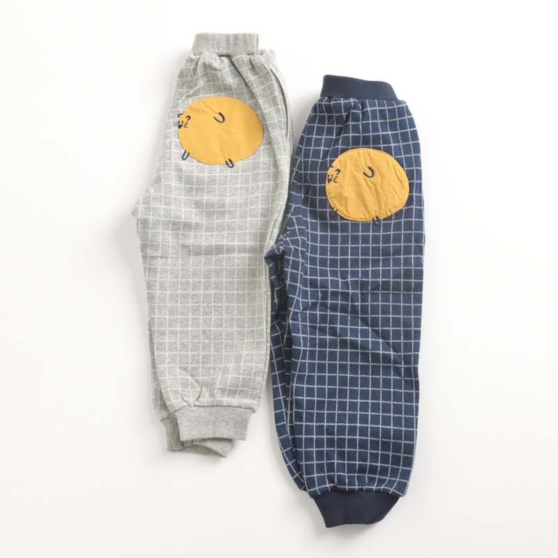 BIR children's clothing | Plaid leggings 80-120cm (royal blue/grey) - Pants - Cotton & Hemp Multicolor