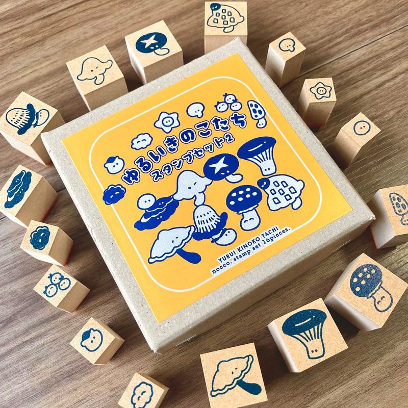 ゆるいきのこたちスタンプset2/ stamp set/ハンコ,插图邮票,文房具,文具,ステーショナリー,紙もの - 印章/印台 - 橡膠 多色