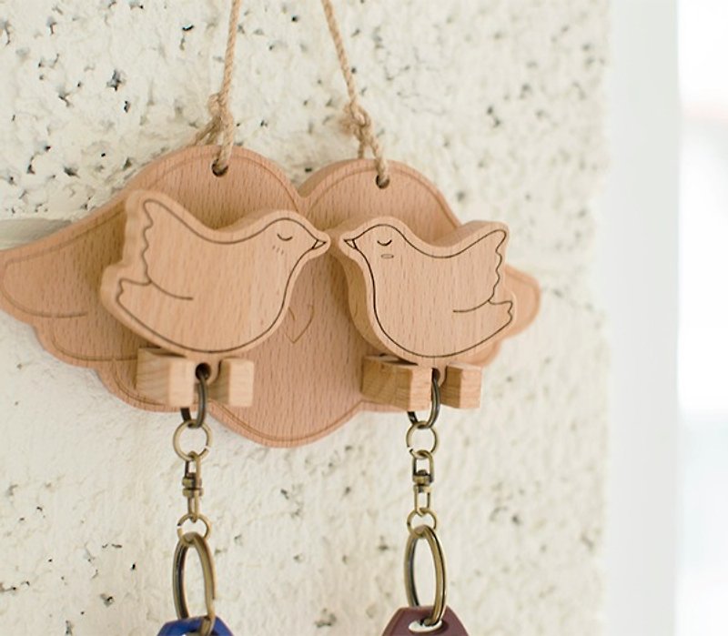 Lovebird shape key ring hanging board/customized lettering/key&#39;s home [lover gift]