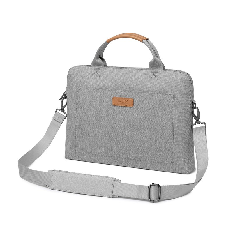 Thin and light laptop bag, laptop bag with strap, lightweight and durable business laptop bag recommended by Polaris - กระเป๋าแล็ปท็อป - เส้นใยสังเคราะห์ สีเทา