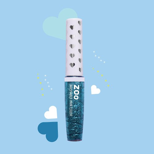Lily35 頂級有機美妝 / ZOO設計師兒童指甲油 #H7 海苔餅乾(漸層藍色系亮粉) | ZOO 魔法頭髮閃亮凝膠 水洗可卸