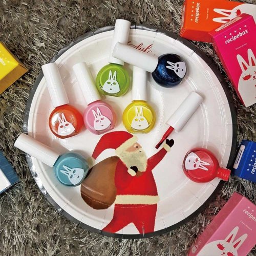 童心星球-兒童潛能開發品牌 韓國 recipebox 韓兔可撕式水性兒童指甲油-珠光金鑽