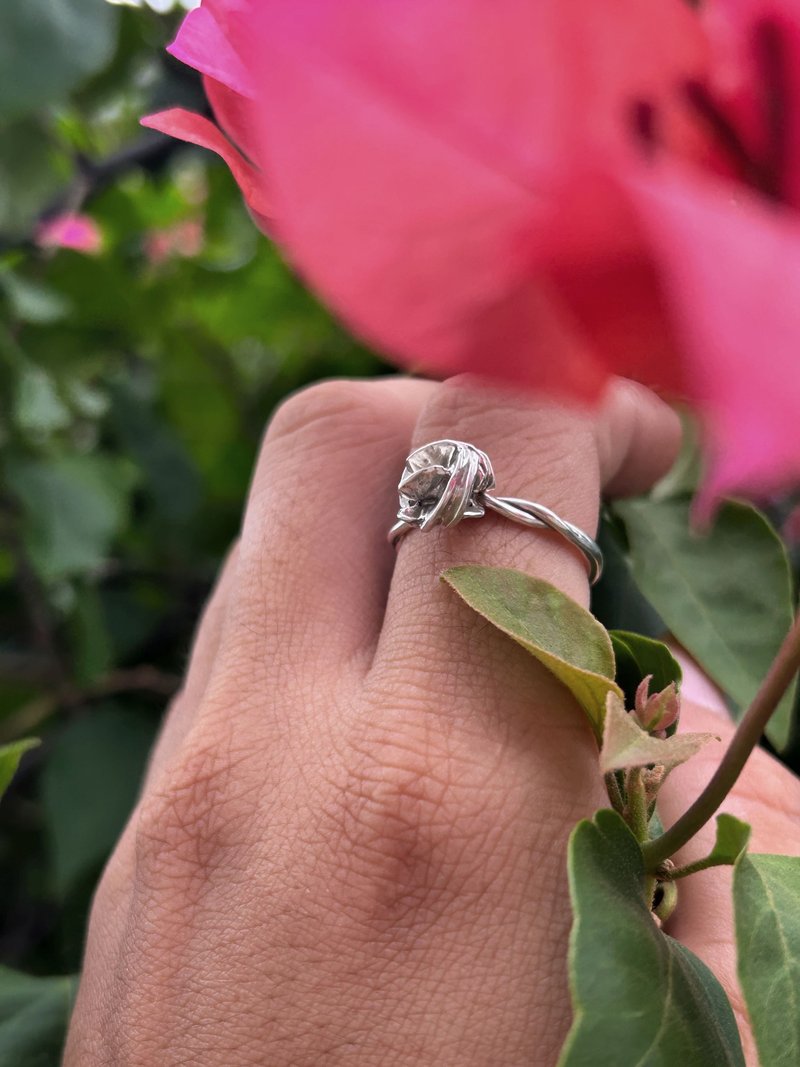 rose spiral ring - 玫瑰螺旋戒指 - 戒指 - 純銀 銀色