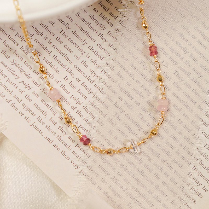 Starry Stars – Pink Tourmaline – Necklace - สร้อยคอ - เครื่องเพชรพลอย 