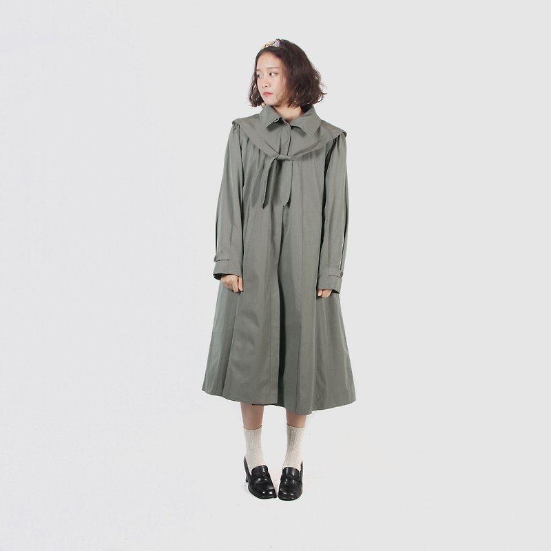 [Egg plant vintage] Paris girl straps Mao Li ancient windbreaker - Women's Blazers & Trench Coats - Polyester 