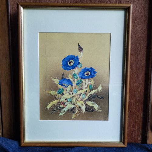 絵画 堀文子 「 幻の花 ブルーポピー 」 美術品 堀文子 幻の花 ブルーポピー 復刻版 - ショップ