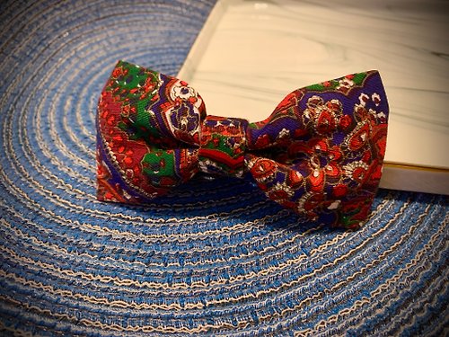 Antique tie modified handmade silk bow tie - Christian Dior - emerald -  wide version - Shop papasbowtie Bow Ties & Ascots - Pinkoi
