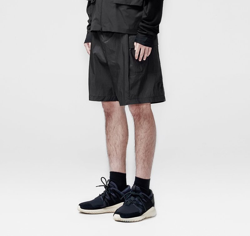 TRAN - Bilateral side pocket bag - กางเกงขายาว - เส้นใยสังเคราะห์ สีดำ