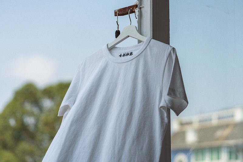 ソリッドカラーのヘビーコットンスリムボトミング半袖ルーズ厚いカップルTシャツ - Tシャツ - コットン・麻 ホワイト