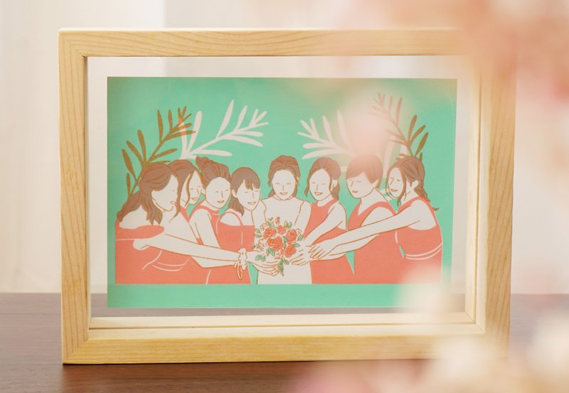 dearproject hand-made silk-printed like Yan-painting-customized wooden frame photo frame - กรอบรูป - กระดาษ 