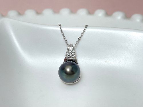 Athena珍珠設計 精靈 天然海水珍珠 大溪地黑珍珠 孔雀綠 純銀 吊墜 贈項鏈