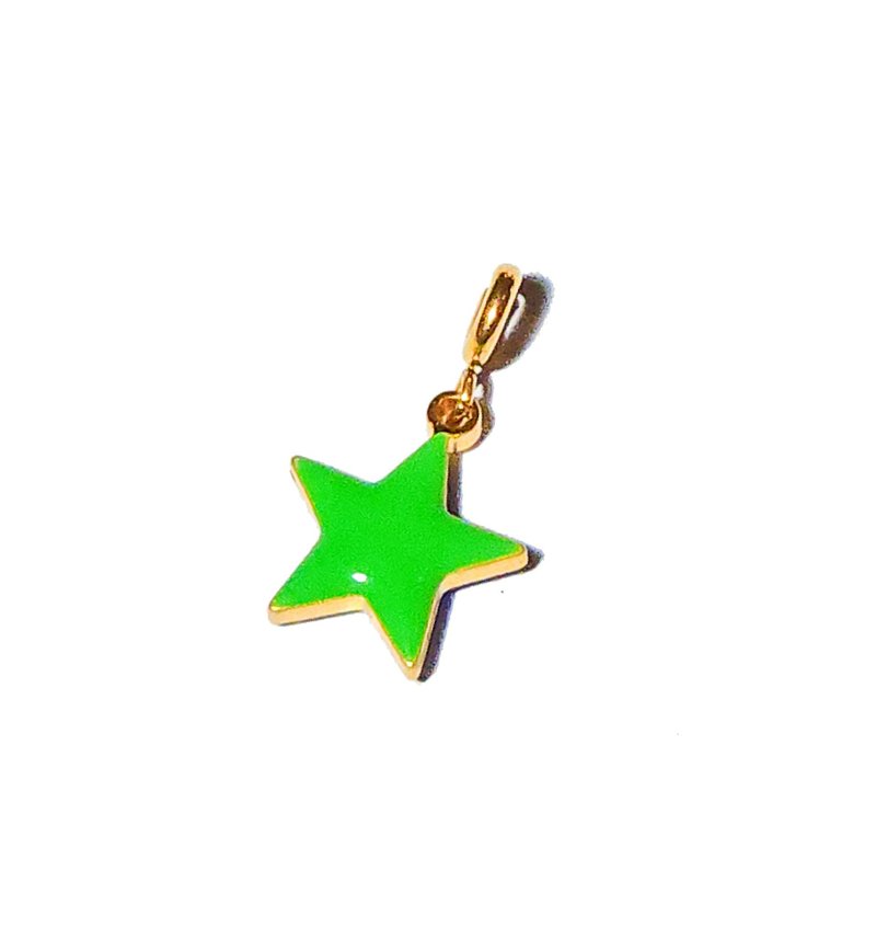 Shining Star Pendant • Cobalt & Bright Green - Charms - Stainless Steel Green