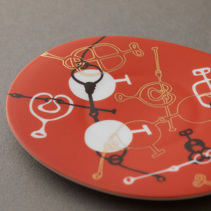 unnamed japan | Mino Ceramics (Transfer Printing)  Plate / Bit - จานเล็ก - ดินเผา สีส้ม