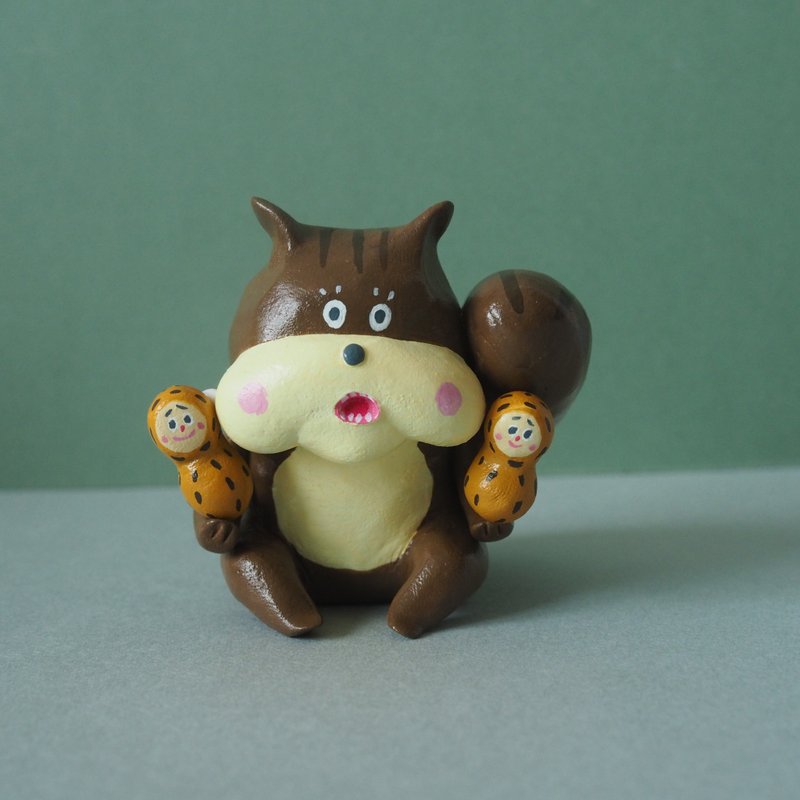 Peanut Squirrel - 公仔/玩偶 - 黏土 咖啡色