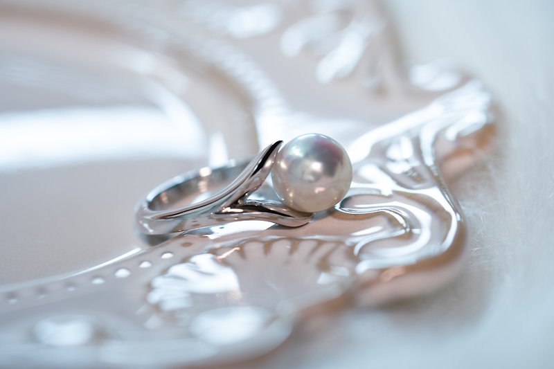 925銀 天然珍珠 美人魚的尾巴 - 戒指 - 其他金屬 銀色