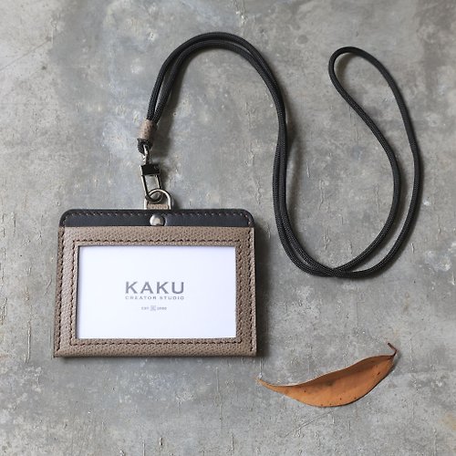 KAKU皮革設計 證件夾 悠遊卡夾 燕麥手掌紋/黑