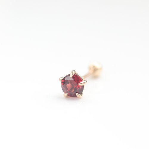 CHARIS GRACE 14K Garnet Piercing 天然石榴石鎖珠耳環 (單個)