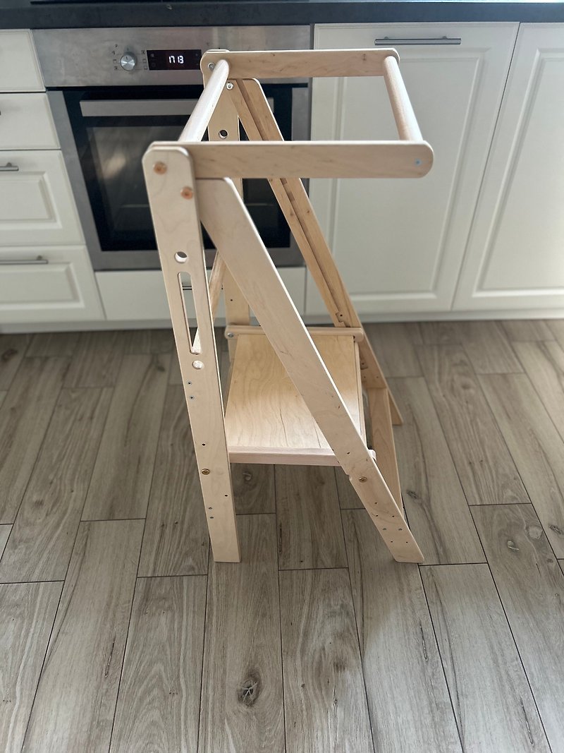 Adjustable kitchen helper tower, Kitchen helper tower, Foldable kitchen helper - Kids' Furniture - Wood 