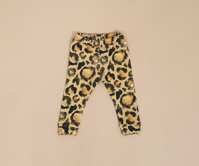 Leopard baby pants, baby leggings, baby girl pantst, baby boy pants, baby gift - 男/女童長褲/短褲 - 棉．麻 多色