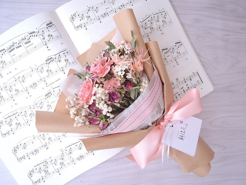 JY.flower Jie Yuhua [] Belle Epoque dried bouquet of pink roses - ตกแต่งต้นไม้ - พืช/ดอกไม้ สึชมพู