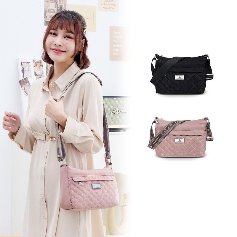 [Classic Diamond] Roaming in the City - Small Diamond Lightweight Multi-Layer Crossbody Bag - Two colors in total - Messenger Bags & Sling Bags - Nylon Multicolor