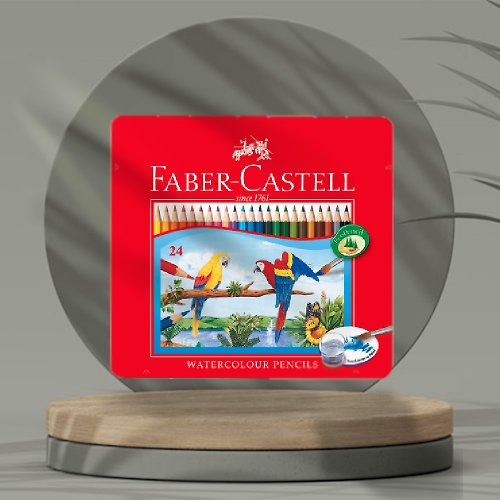文聚 Faber-Castell 紅色系 水性色鉛筆24色/鐵盒(原廠正貨)