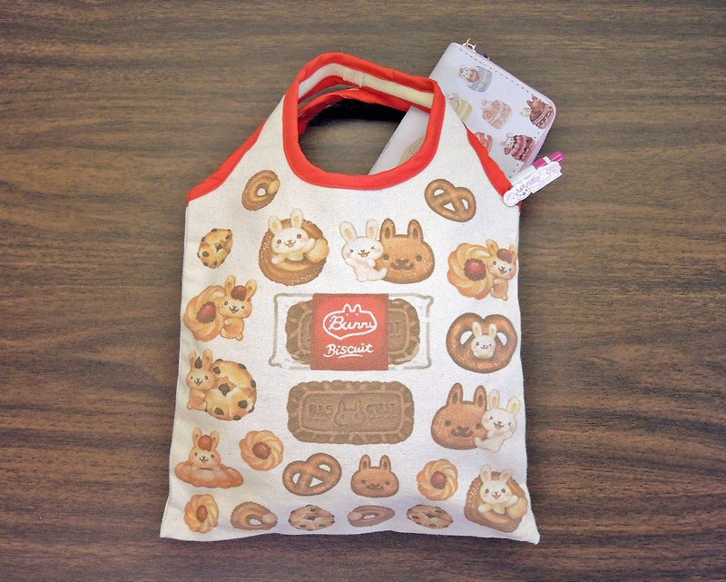 Canvas Bag-Butter Cookies - Handbags & Totes - Cotton & Hemp Red