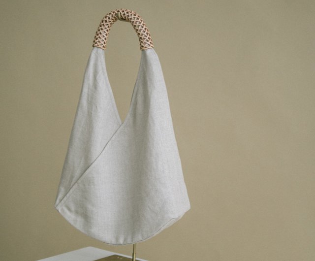 Woven Triangle Bag in Linen - Shop Kamaro'an Handbags & Totes - Pinkoi