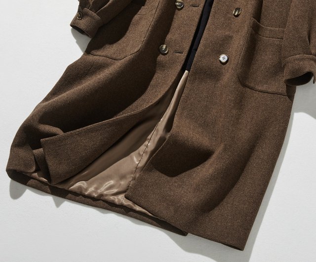 知的で大人雰囲気に ウールコート ロングコート ダブルボタンコート