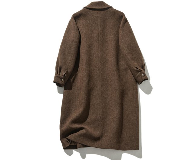 知的で大人雰囲気に ウールコート ロングコート ダブルボタンコート