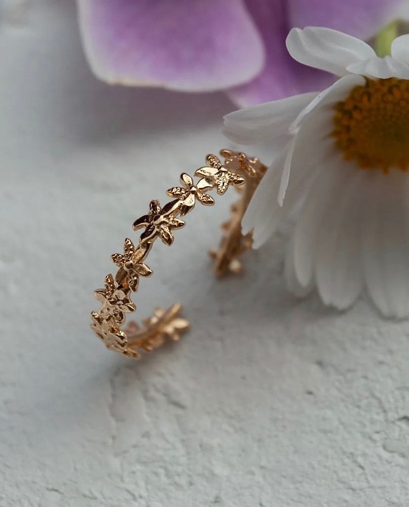 small wildflower ring - แหวนทั่วไป - ทอง 24 เค สีทอง