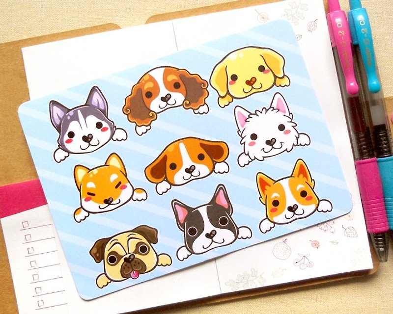 Cute Dogs Postcard - การ์ด/โปสการ์ด - กระดาษ หลากหลายสี
