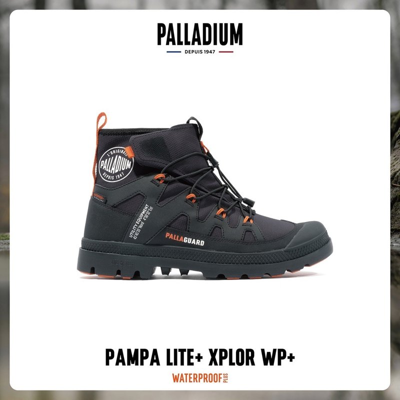 PALLADIUM  PAMPA LITE+ XPLOR WP+快穿防水靴 男女款 黑 74383 - 雨鞋/防水鞋 - 其他材質 