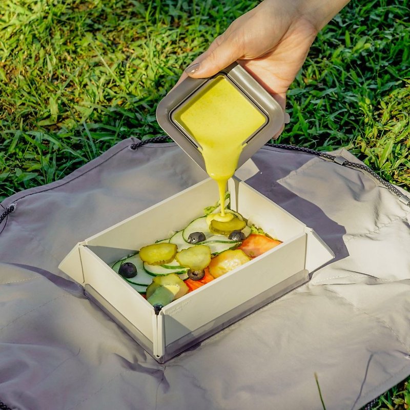 FoldiBox 2 Series. Lunch box. Placemat. - กล่องเก็บของ - ซิลิคอน สีเทา