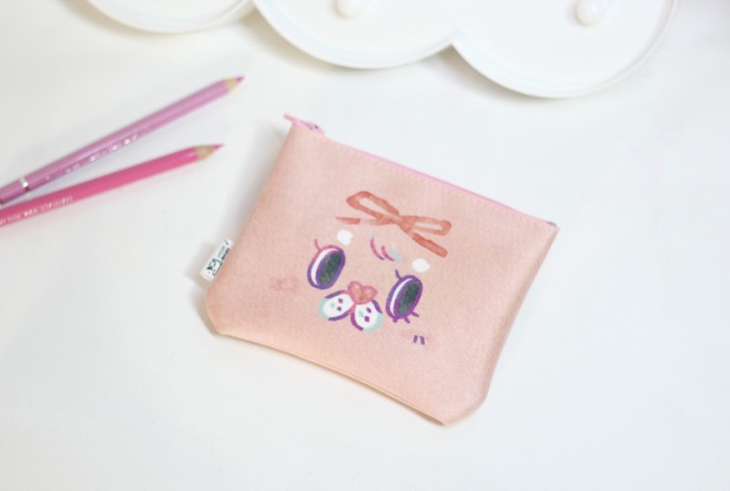 Suede coin purse, small card bag, zipper, sundries, small bag, girl ball, four styles - Coin Purses - Faux Leather Pink