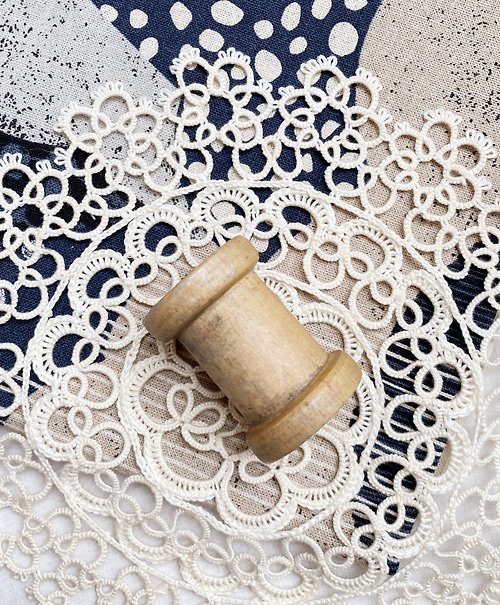 好日。戀物 【好日戀物】德國vintage仿舊木製(單支)線捲軸縫紉DIY工藝裝飾