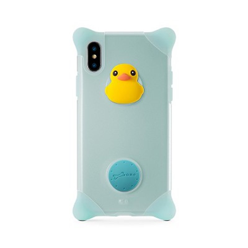 Bone / iPhone X Bubble Cover Phone Case-Duck - Phone Cases - Silicone Blue