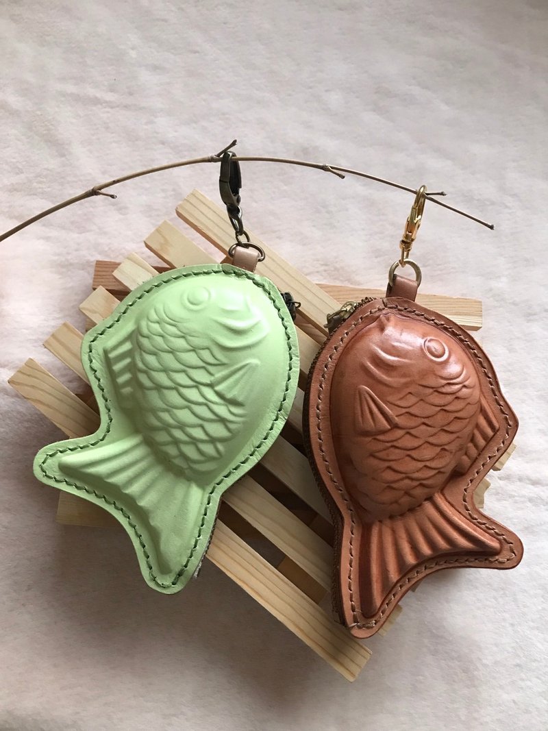 鯛魚燒造型零錢包 - 第二代【客製】加客製手帶 - 零錢包/小錢包 - 真皮 多色