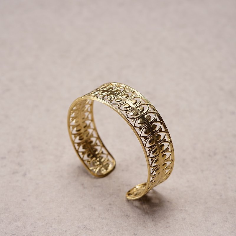 French independent designer Paris workshop craftsman SCARABÉE bracelet - Bracelets - Copper & Brass Gold