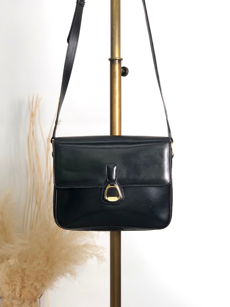 【 日本直送　名牌中古包 】CELINE セリーヌ ショルダーバッグ ブラック ホースビット レザー クロスボディ vintage ヴィンテージ pv63af - 側背包/斜背包 - 真皮 黑色