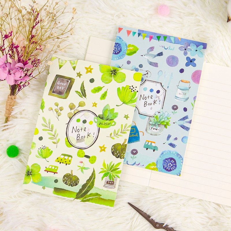 conifer綠的 染渲森森-A6膠裝易撕筆記本 4本組 - 筆記本/手帳 - 紙 多色