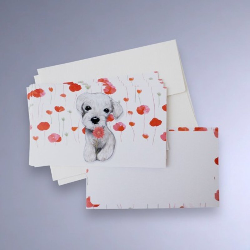 Message card and envelope set (Schnauzer) - การ์ด/โปสการ์ด - กระดาษ 