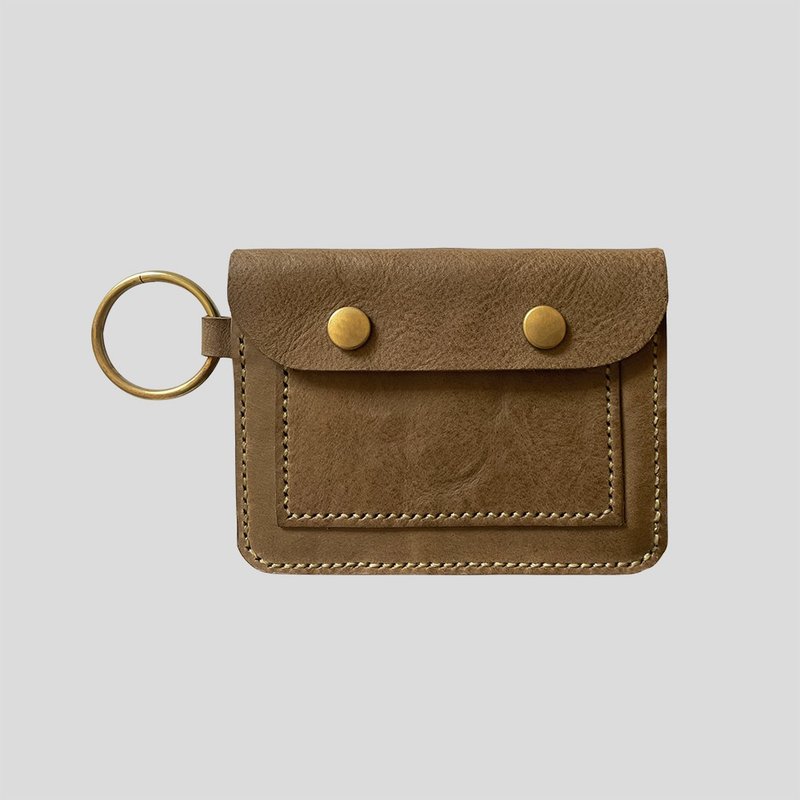 Handmade Leather Card Holder 2.0 Portable Card Holder Vegetable Tanned Leather Olive Green - Coin Purses - Genuine Leather Green