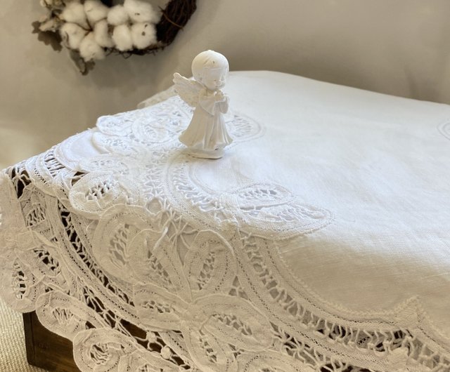 リネン製レースランチョンマットセットビンテージ リネン製レースランチョンマットセットビンテージ リネン製レース