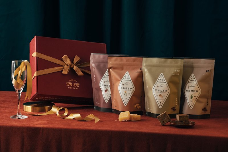 A must-have 4-piece gift set for new customers of Tiantang, one each of original ginger, chrysanthemum and red quinoa - 健康食品・サプリメント - 紙 レッド