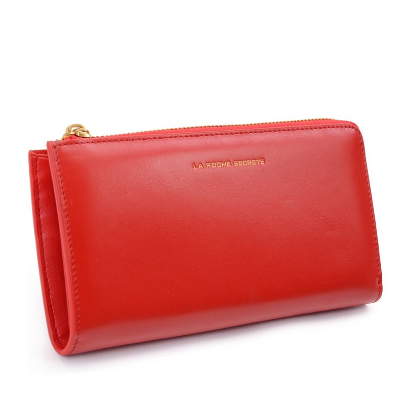 【FUGUE Origin】 L-shaped ZIP PURSE - Wallets - Genuine Leather Red