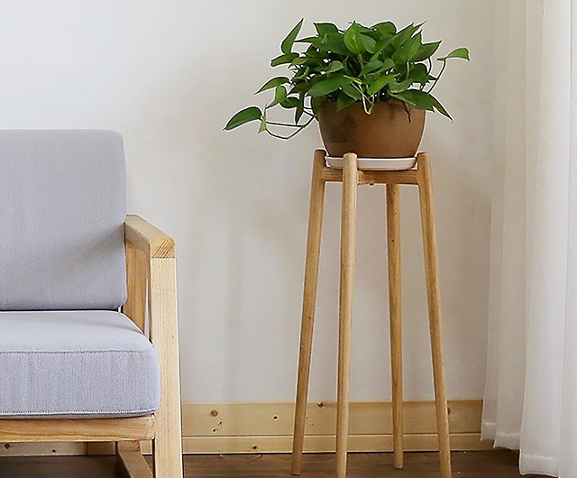 Solid Wood Flower Stand Living Room, Wooden Flower Vase Stand