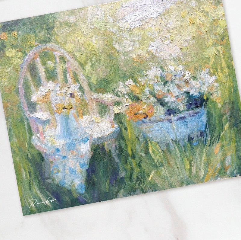 [CL Art Series] Summer Afternoon Time - Hand-painted Oil Painting Home Decoration/Hanging Painting - Items for Display - Linen Multicolor